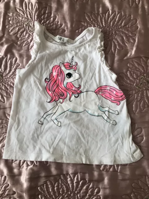 Baby girls summer top And Dress Bundle With Unicorn age 1.5-2 years H&M And Next 2