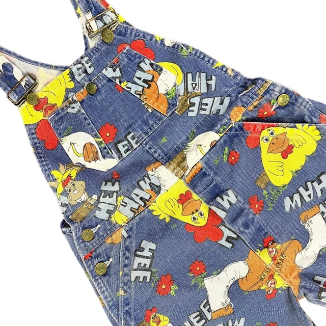 VINTAGE 1970S HEE Haw Liberty Overalls Collectible Novelty Print Denim