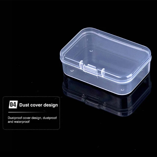 New Mini Square Clear Plastic Small Box Jewelry Storage Beads CaXPct O9F7