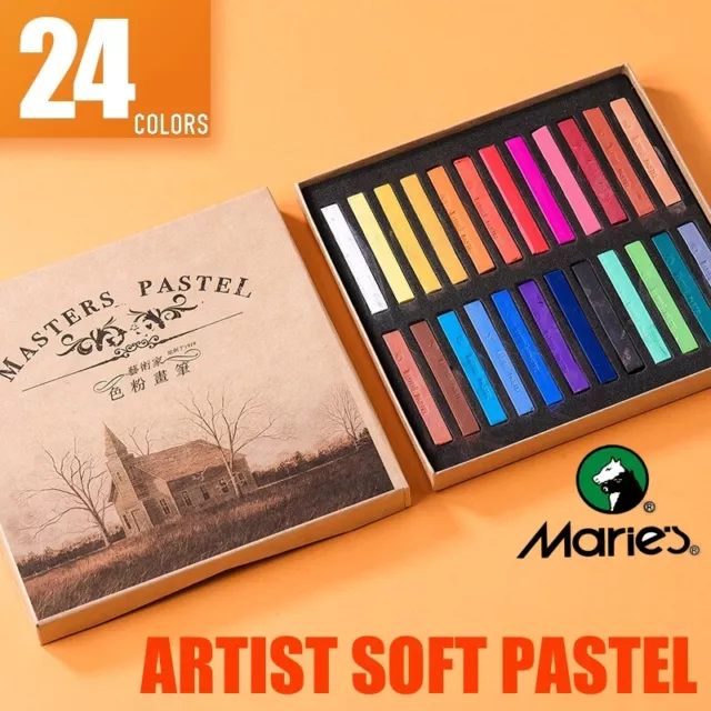 24 Colors Artist Soft Pastel Artist Chalk High Pigments Artist Drawing Chalk Set