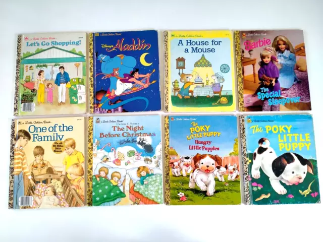 Vintage Little Golden Books Hardcover Barbie Poky Little Puppy Bulk lot of 8