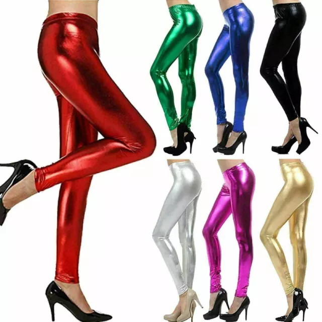 NEW AMERICAN STYLE Apparel Shiny High Waisted Stretchy Disco Pants Leggings  £6.99 - PicClick UK