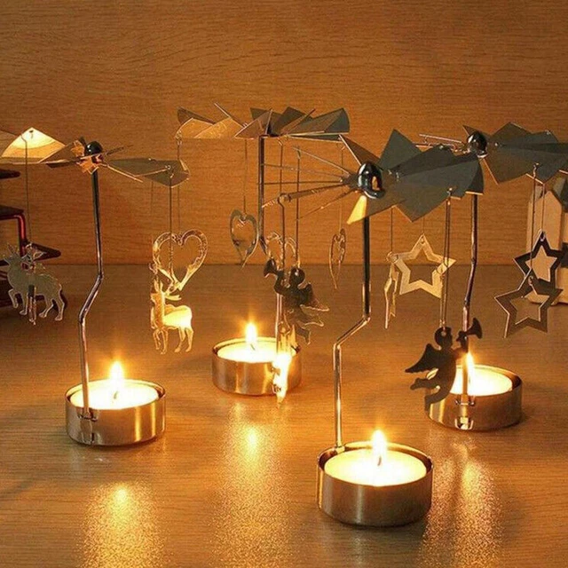 Carousel Rotary Tea Light Spinning Candle Holder Christmas Xmas Decor Gifts AU