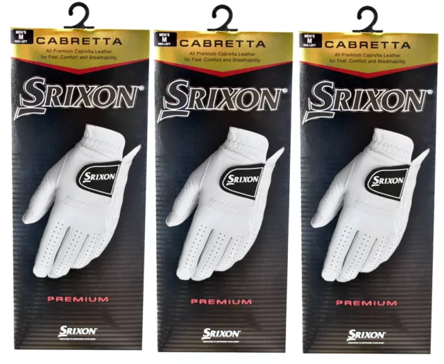 Srixon Cabretta Leather Golf Gloves (3 Pack) - New