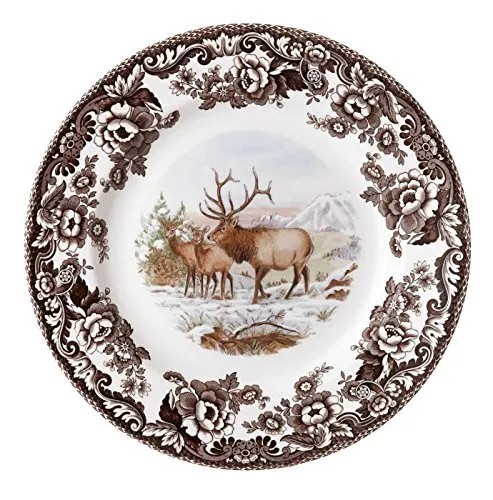 Spode Woodland Salad Plate, Elk, 8” | Cabin Cottage Lodge #REF!, patterned