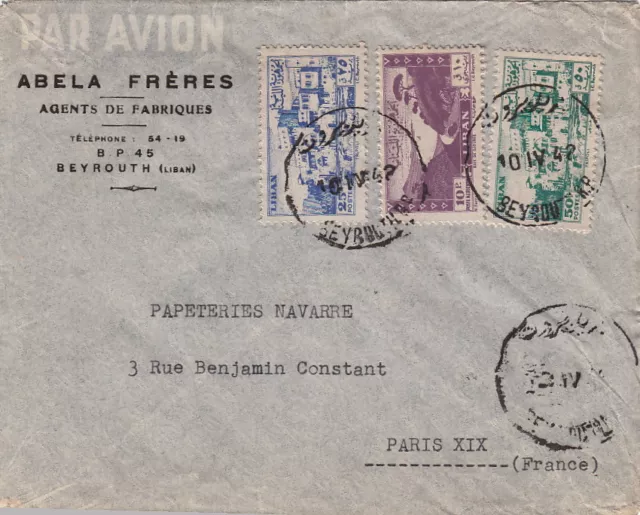 Lettre Beyrouth Liban pour Paris Lebanon cover