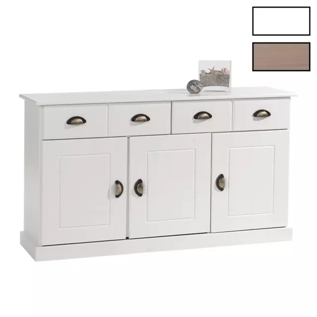 Buffet commode vaisselier 3 portes 2 tiroirs pin massif