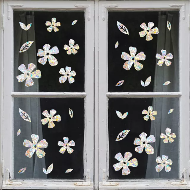 2Pc Daisy Flower Suncatcher Static Glass Window Sticker Rainbow Prism Art Decor