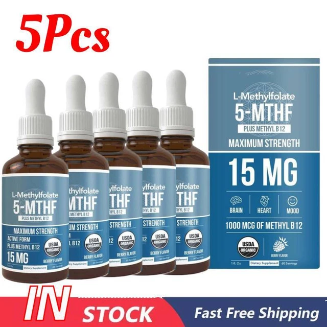 L-METHYL FOLATE 5-MTHF Drops 1000 Mcg - Liquid Vitamins Folate ...