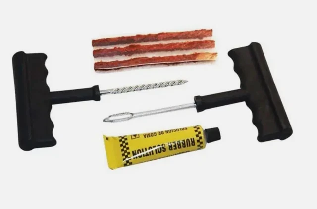 Kit De Réparation De Pneus Tubeless - Outils De Cloutage + Lampe Torche - Neuf