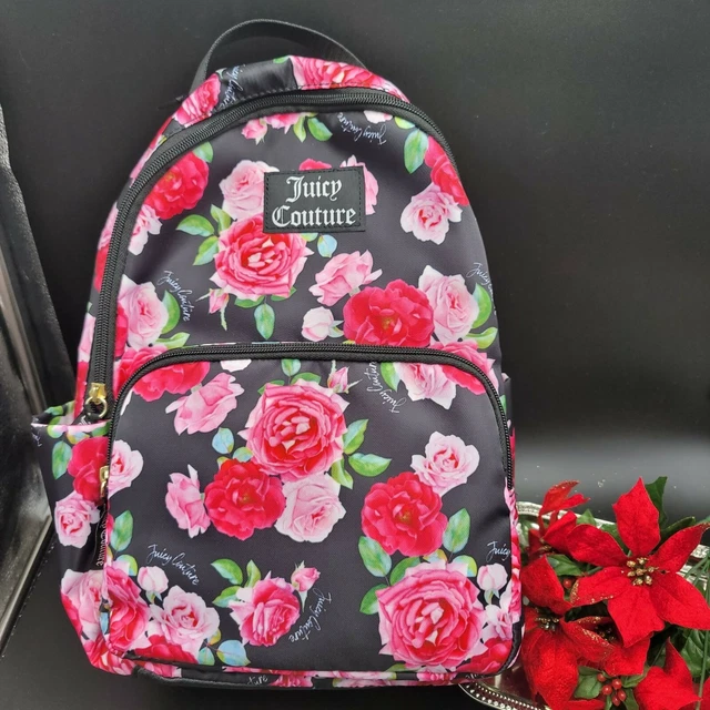 Juicy Couture Backpack Sport Yourself Rose Logo Flowers Floral Eco Zipped Bag