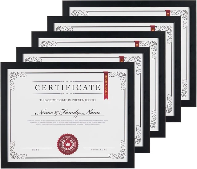 8.5X11 PICTURE FRAMES Certificate Frame 5 Pack Diploma Frames Bulk For