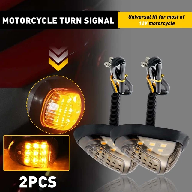 Front & Rear LED Bullet Turn Signal Lights Amber Fits 12V Motorcycle Universal