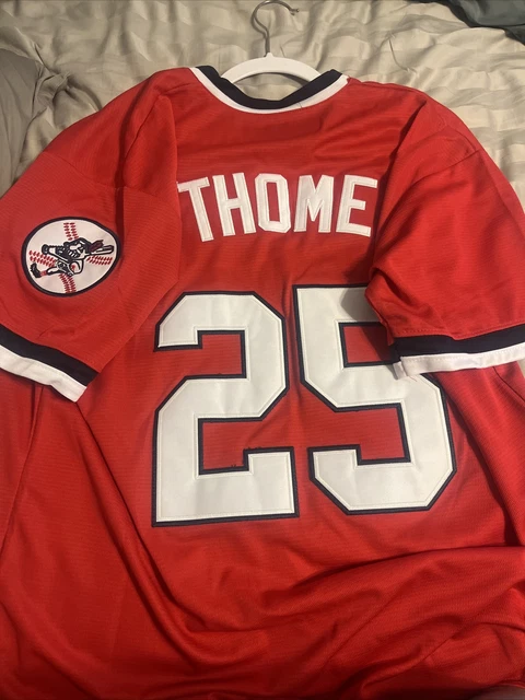 Jim Thome 1976 Cleveland Indians Cooperstown Men's Red Jersey w/ Patch Size L