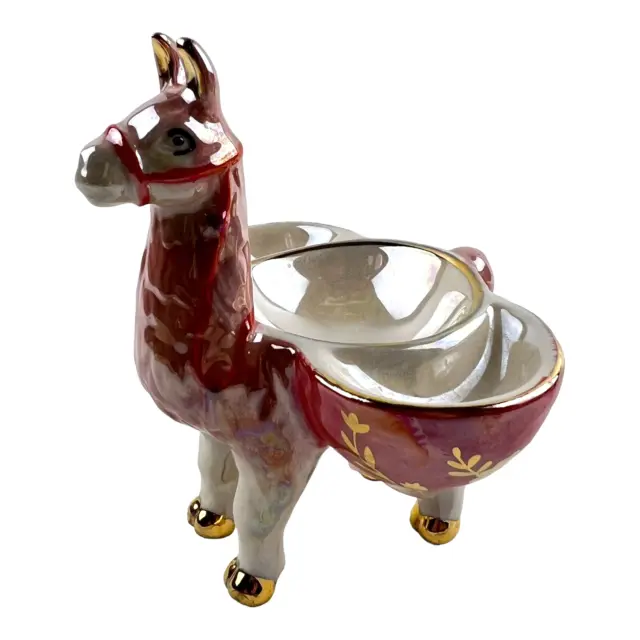 Anthropologie Porcelain Figural Llama Trinket Dish Ring Holder Lusterware
