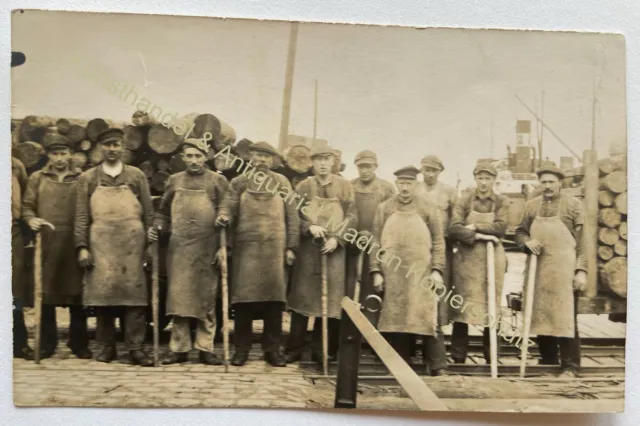 orig. Photo postcard circa 1920 shipyard professional worker