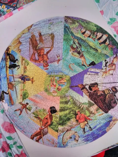Vintage Waddingtons Circular Jigsaw Puzzle Round The World No 537 Complete