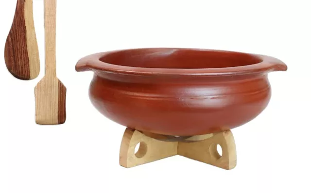 Terracota de Arcilla Olla Cerámica Handi para de Cocina para Servir 4L Rojo