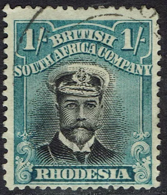 Rhodesia 1913 Kgv Admiral 1/- Die Ii Perf 14 Used