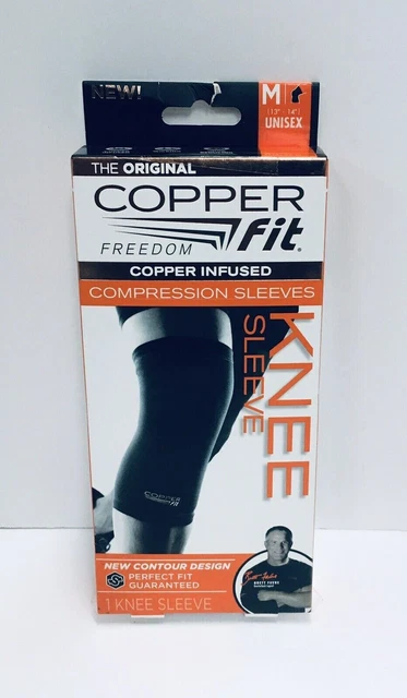 The Original Copper Fit Freedom Compresión Rodilla Manga Unisex Mediana Caja Abierta