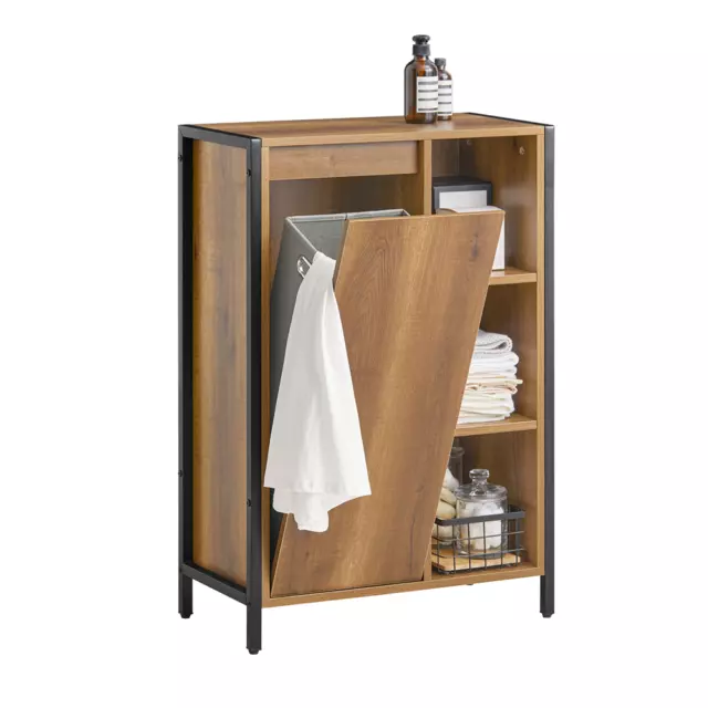 SoBuy Bathroom Cabinet Bathroom Storage Cabinet with Laundry Basket,BZR65-PF,UK