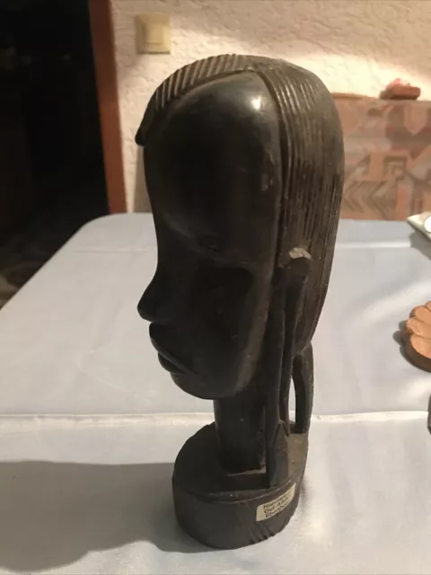 Alte Damen Kopf aus Ebenholz,Ost-Afrika,Figur, Skulptur, Büste,Kunst,Handarbeit