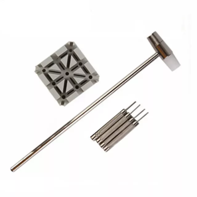 6Pcs Watch Band Link Hammer Punch Pins Strap Bracelet Holder Repair Tools Kit 19