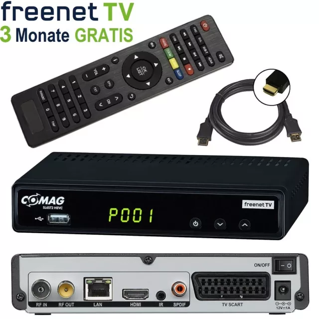 HD Freenet DVB-T2 Receiver mit USB PVR Comag SL65T2 HDMI, Scart, digital Full HD