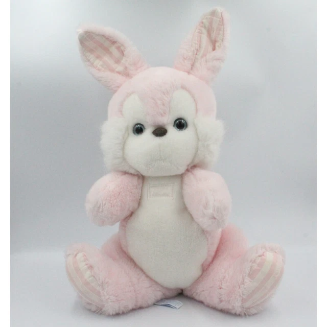 Grand Doudou peluche lapin rose blanc rayé TARTINE ET CHOCOLAT - 25109