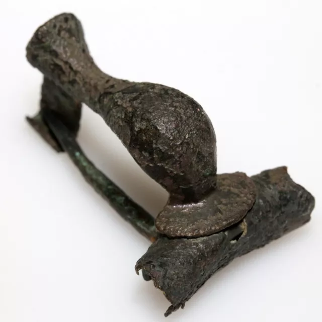 Circa 200 Ad-Ancient Roman Bronze Knee Fibula Brooch - Complete