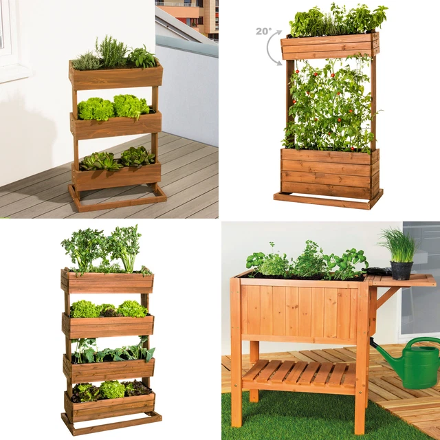 Hochbeet Vertikalbeet Pflanzen Beet Kräuterbeet Gemüsebeet Pflanzkasten Holz TOP