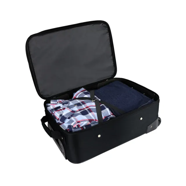 Black 18" Inches Softside Carry-on Luggage With Wheels And Metal Handle 2