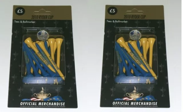 Golf Ryder Cup 2010 Celtique Manor Tees & Marqueur de Balles Set 2 Pièce