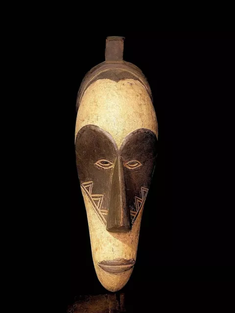 Maschera facciale tribale africana Maschera di zanna usata in legno...
