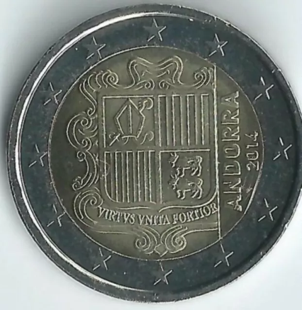 1 Moneda De 2 € De Andorra 2014 , Sin Circular.