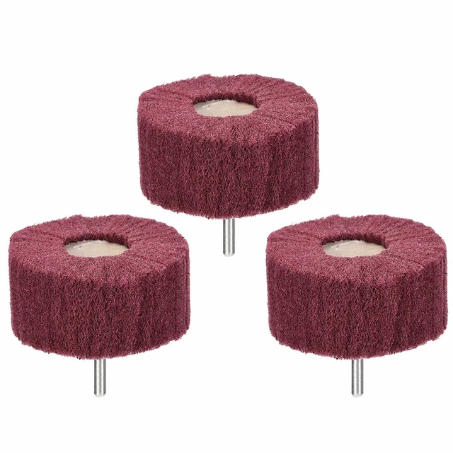 Abrasive Wheels 80mm x 40mm Buffing Polishing Wheels with 6mm Shank 3pcs