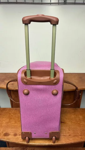 New Samantha Brown Rolling Embossed Baby Croc Wheeled Weekender Radiant Orchid 3