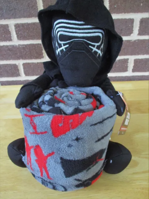 Disney Star Wars Kylo Ren11" Plush +FleeceThrow Blanket 40" X50"  Hugger Set