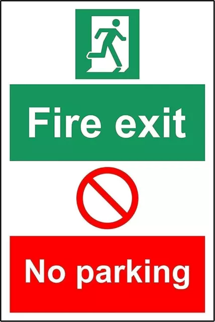 Fire exit no parking  metal park safety sign