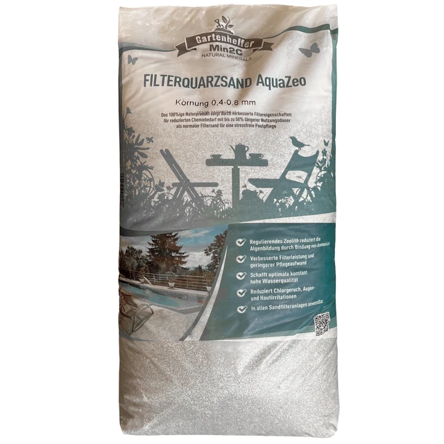 A&G-heute AquaZeo 25kg Filtersand Körnung 0.4-0.8 mm Poolfilter Teichfilter