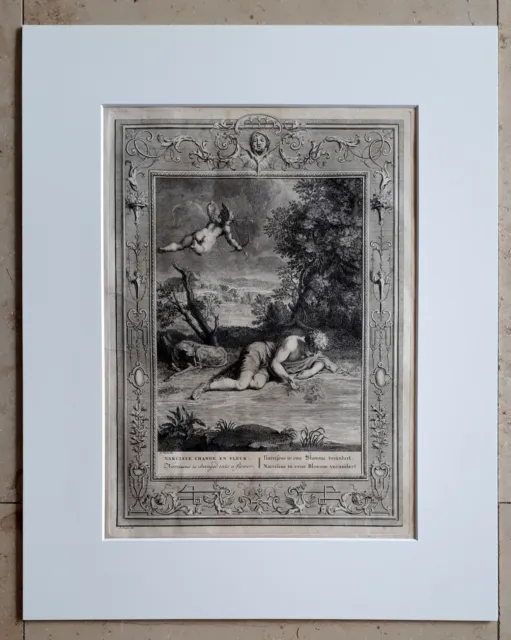 Bernard PICART (1673-1733) Grosser Kupferstich Anno 1731 : Narcissus ...