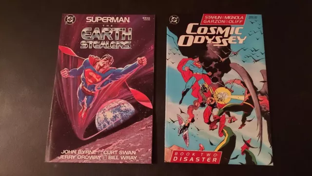Used 1988 2x SUPERMAN Comic Lot Earth Stealers Space Odyssey Vol 2 DC Comics