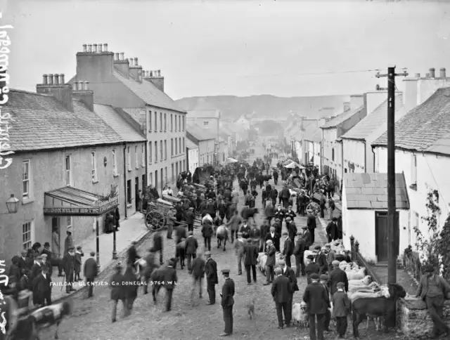 Fair Day, Glenties, Co. Donegal Ireland c1900 OLD PHOTO