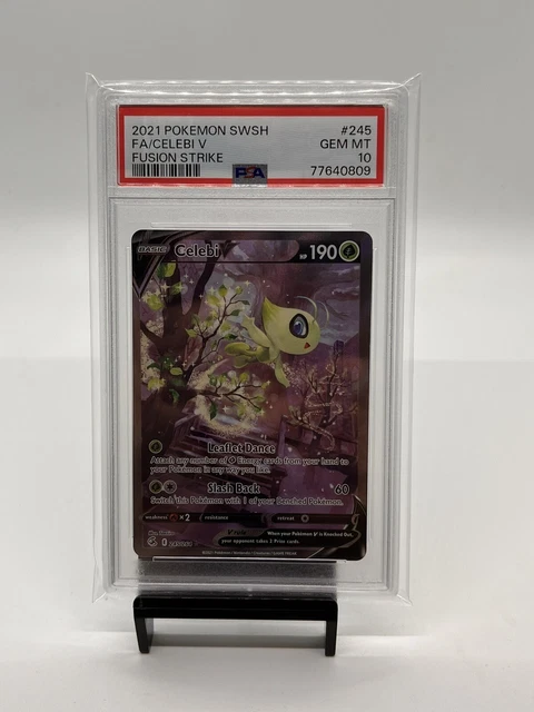 PSA 10 GEM MINT Celebi V 245/264 Alternate Alt Pokemon SWSH Fusion Strike