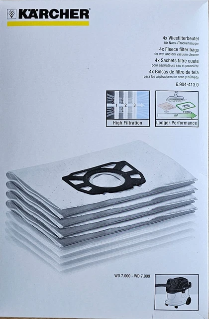 Filtre Plissé Plat Pour Karcher WD7, WD7000, WD7200 - Alternative 6.414-971.0, Neuf