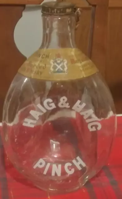 1 Empty Vintage Pinch Haig Dimple Scotch Whisky 3-Sided Bottle 12 Yr 1989 W/Cap