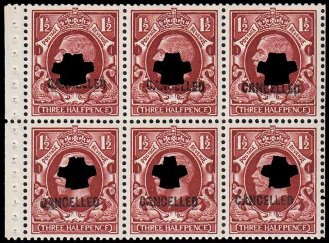 SG441 1935 1½d. Red-brown. “Photogravure”. Small Format. Punch “CANCELLED” Ty...