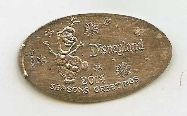 Disney Frozen Olaf Snowman Dlr 2014 Holiday Pressed Elongated Nickel Retired