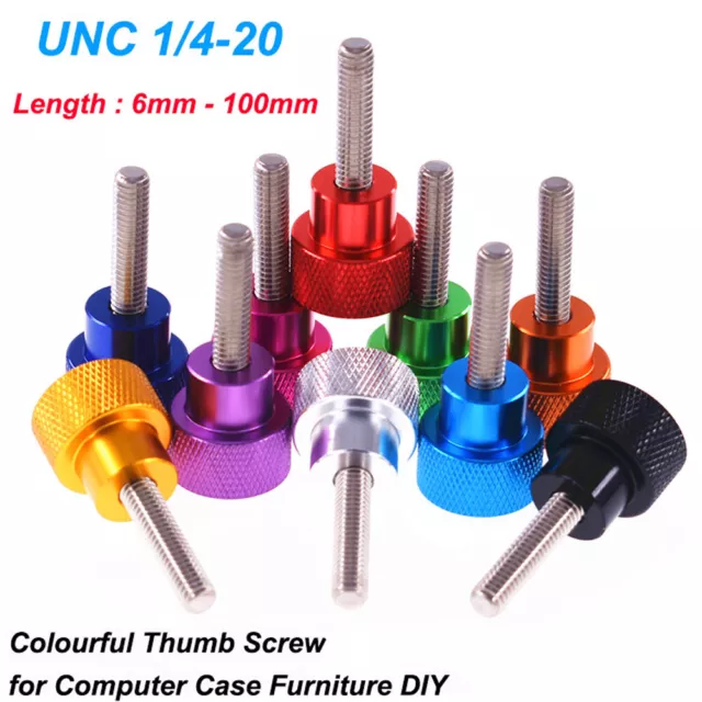 UNC 1/4-20 Knurled Thumb Screws With Steps Hand Grip Knob Tighten Bolt 6-100mm