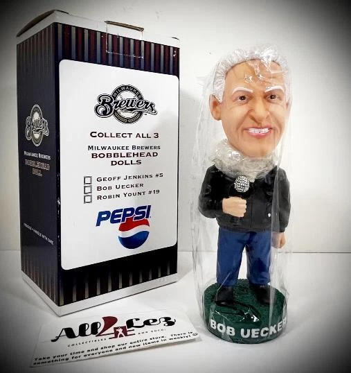 2001 Milwaukee Brewers Bob Uecker Sga Bobblehead Pepsi ~ Nib
